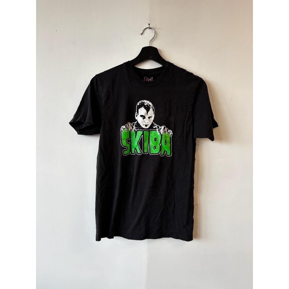 Vintage‎ Matt Skiba Shirt XS Black Punk Rock Band Graphic Tee Cinder Block Tour